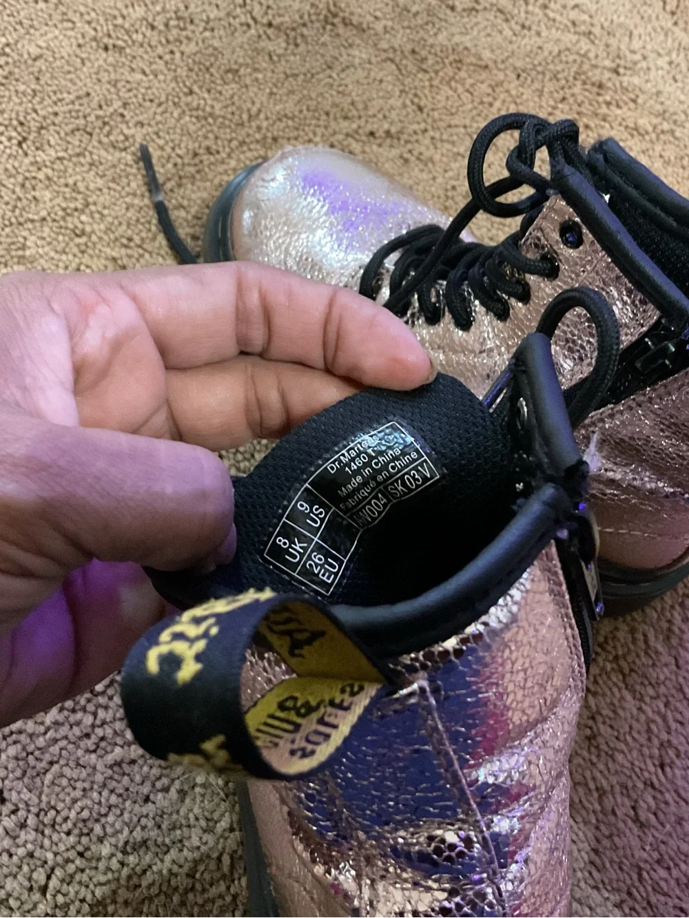 Dr. Martens Glitter AirWair Boots Size 9